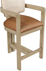 Ravina - Upholstered Counter Stool With Stained Natural Base