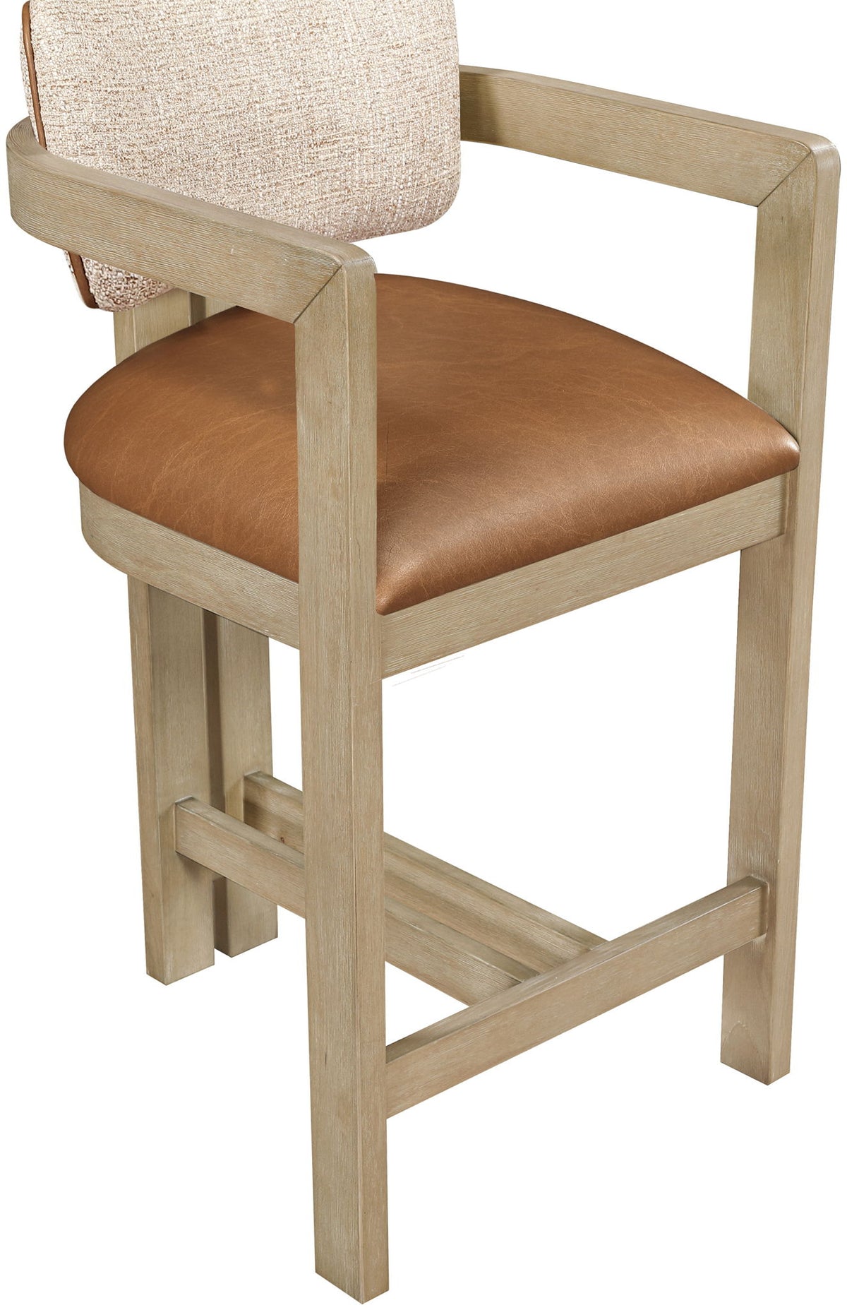 Ravina - Upholstered Counter Stool With Stained Natural Base