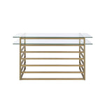 Shona - Writing Desk - Clear Glass Top & Antique Gold
