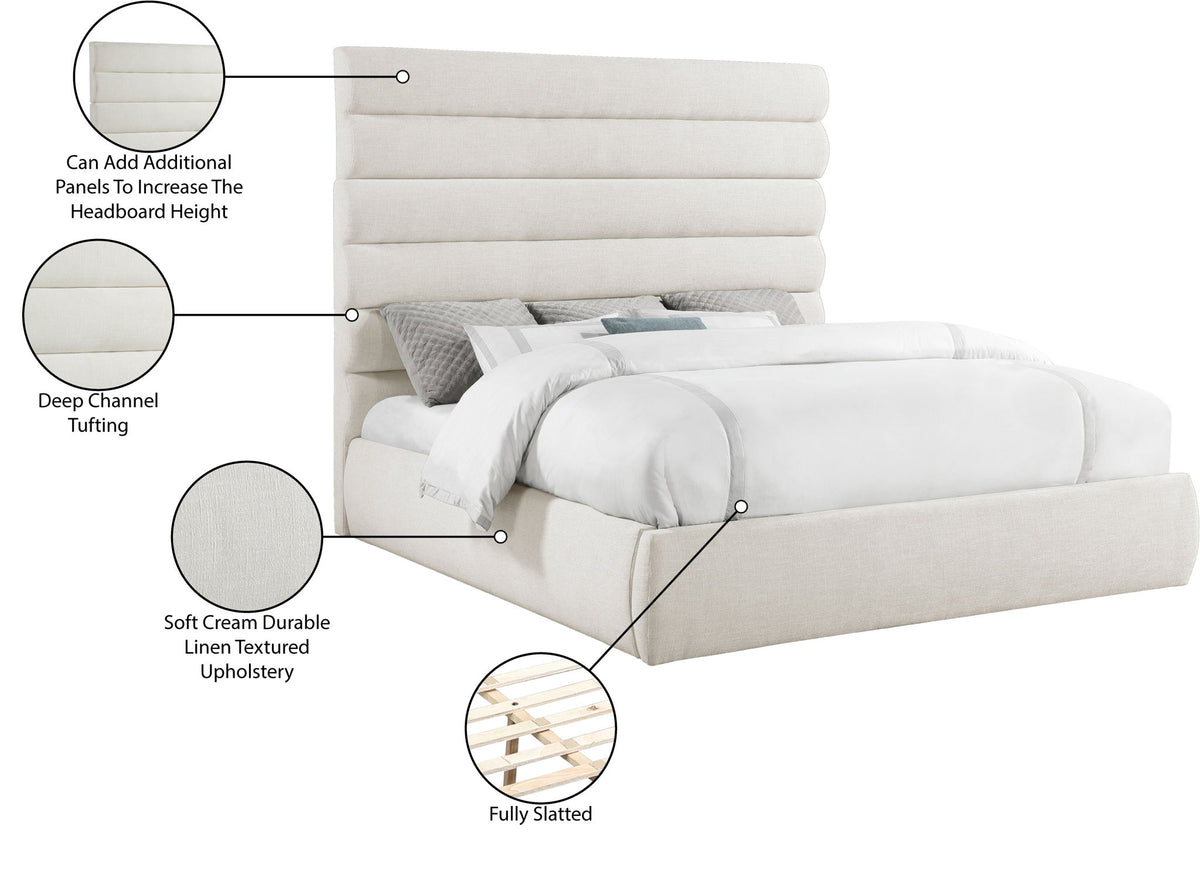 Adam - Linen Fabric Bed With 70.5" Headboard