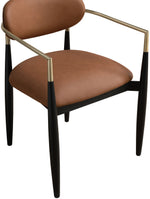 Riccio - Faux Leather Dining Arm Chair (Set of 2) - Black And Gold Frame