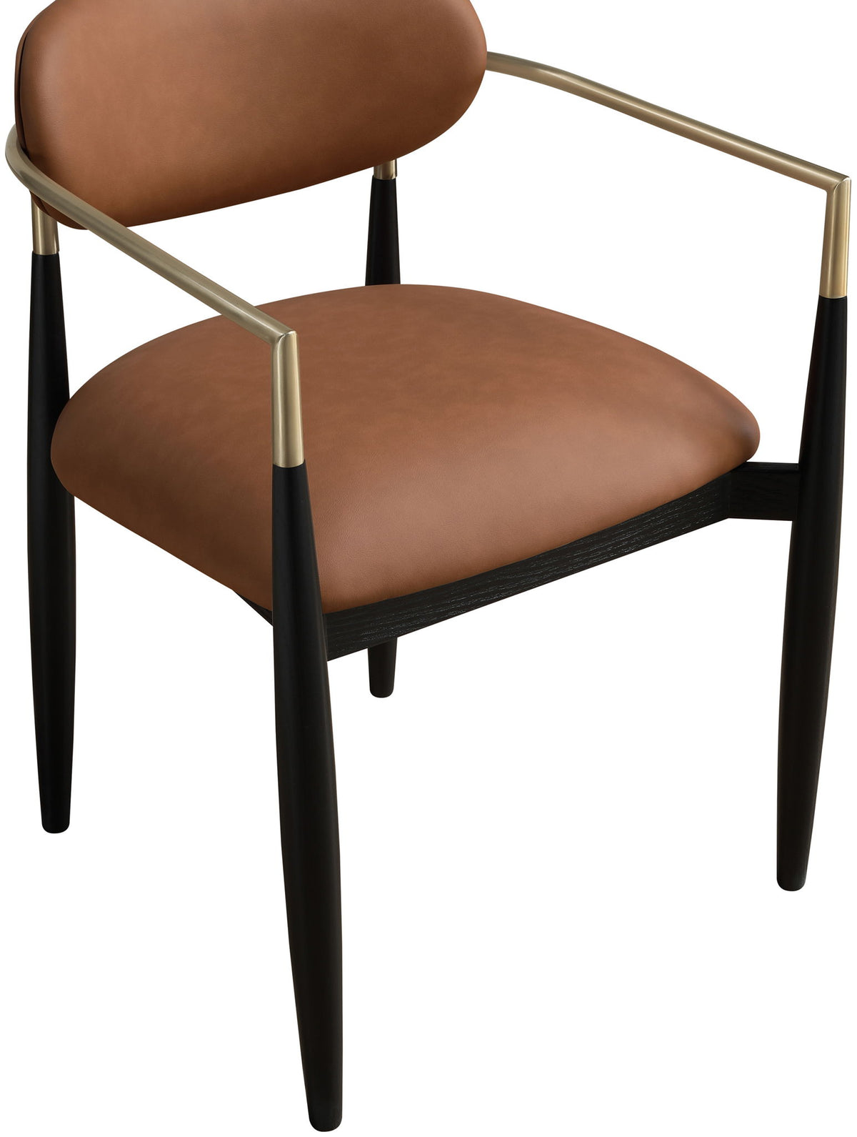 Riccio - Faux Leather Dining Arm Chair (Set of 2) - Black And Gold Frame