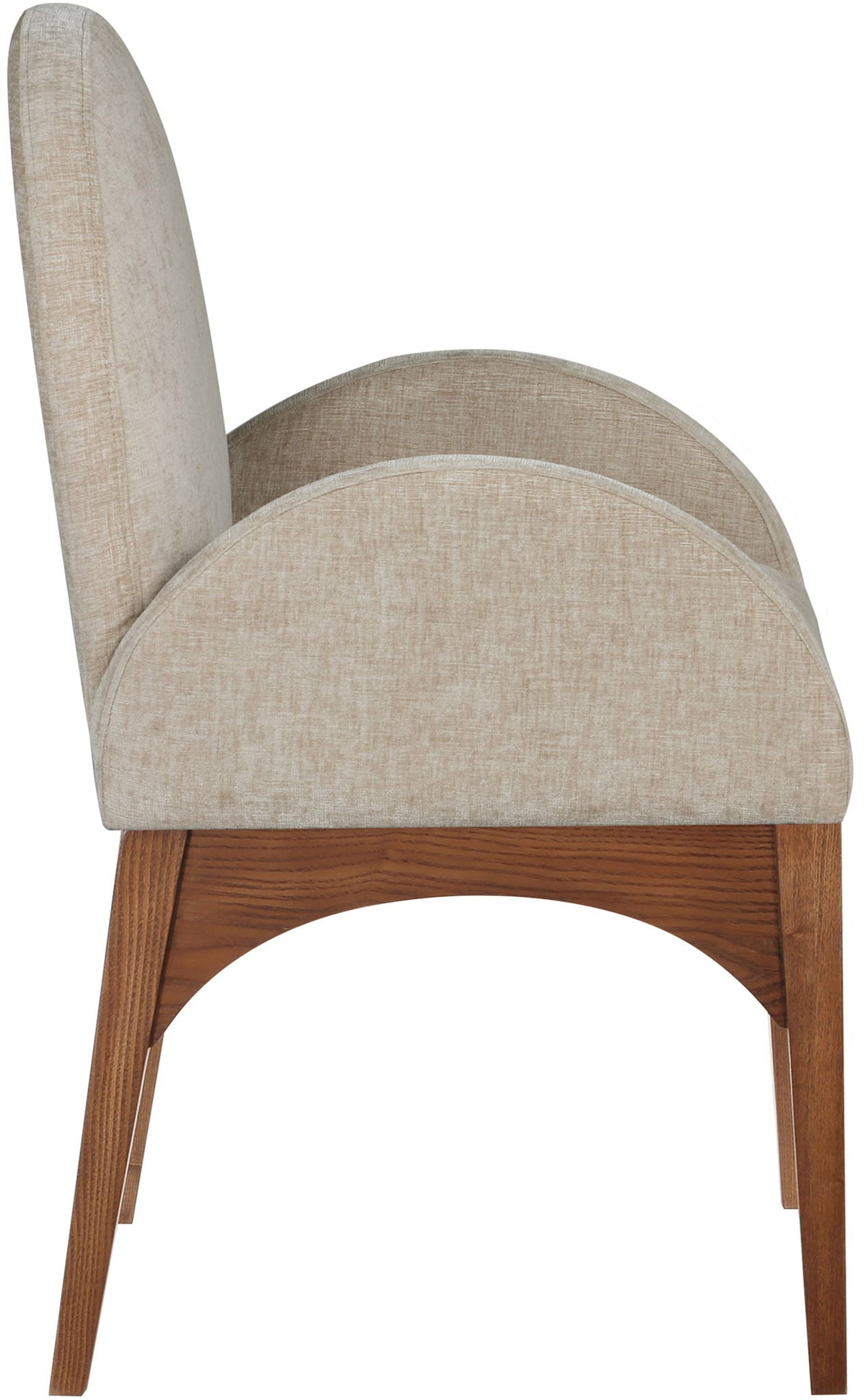 Waldorf - Chenille Dining Arm Chair With Brown Legs