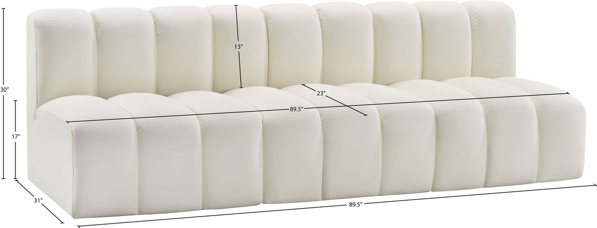Arc - Faux Leather 3 Seats Modular Sofa