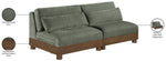 Turin - Chenille Fabric Upholstered Modular Sectional - Green