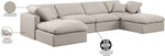 Indulge - Linen 6 Piece Modular Double Chaise Sectional