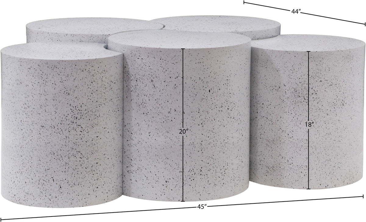 Dimple - 20" 5 Piece Modular Coffee Table - Terazzo Finish