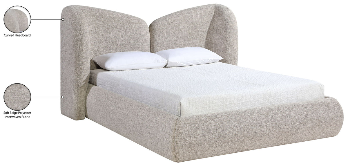 Elowen - Chenille Fabric Upholstered Bed