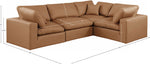 Comfy - 4 Piece Faux Leather Modular Sectional