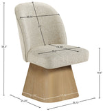 Marlowe - Linen Textured Fabric Upholstered Swivel Dining Side Chair - Stained Natural