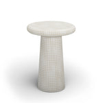Monica - Tiled Pattern Tall Side Table - Beige