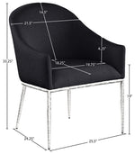 Ferro - Upholstered Dining Arm Chair With Brushed Silver Legs