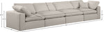 Comfy - Linen Modular Sofa 4 Seats