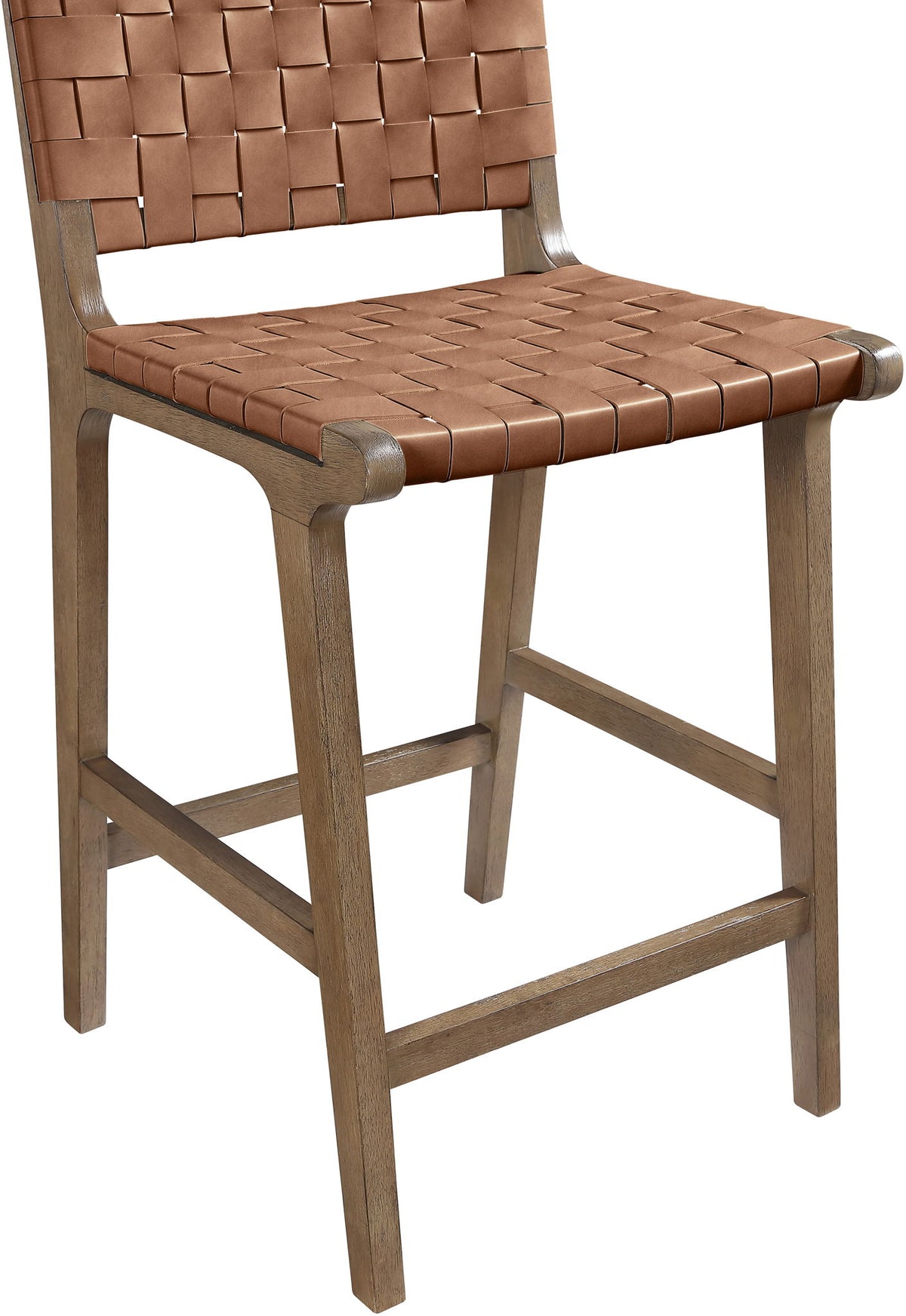 Entwine - Vegan Leather Upholstered Counter Stool - Painted Brown