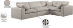 Comfy - 4 Piece Linen Fabric Modular Sectional