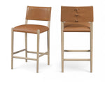 Andie - Vegan Leather Upholstered Counter Stool - Natural Base