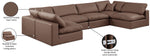 Comfy - 6 Piece Faux Leather Modular Armless Sectional