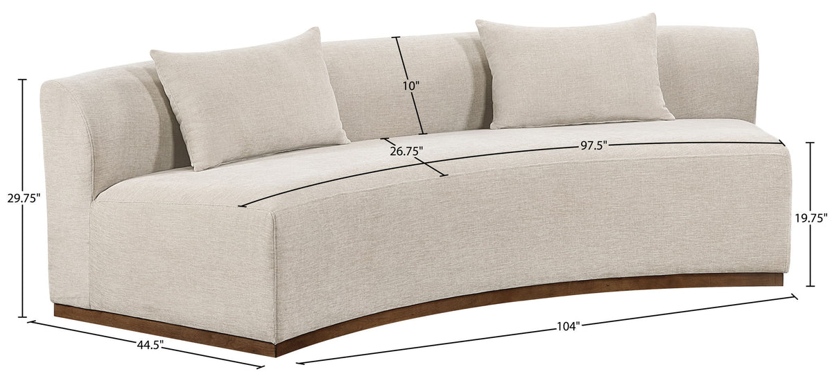 Avanti - 104" Chenille Fabric Upholstered Sofa