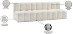 Arc - Faux Leather 3 Seats Modular Sofa