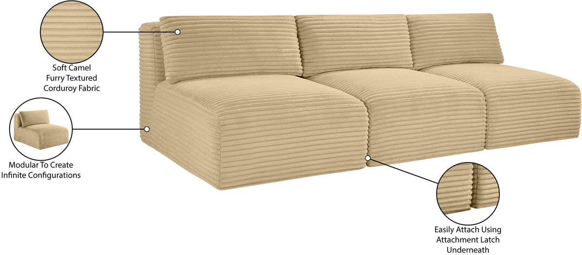 Shaggy - 3 Seat Modular Armless Sofa
