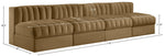 Rummi - Armless Velvet Performance Fabric Upholstered 4 Piece Modular Sofa