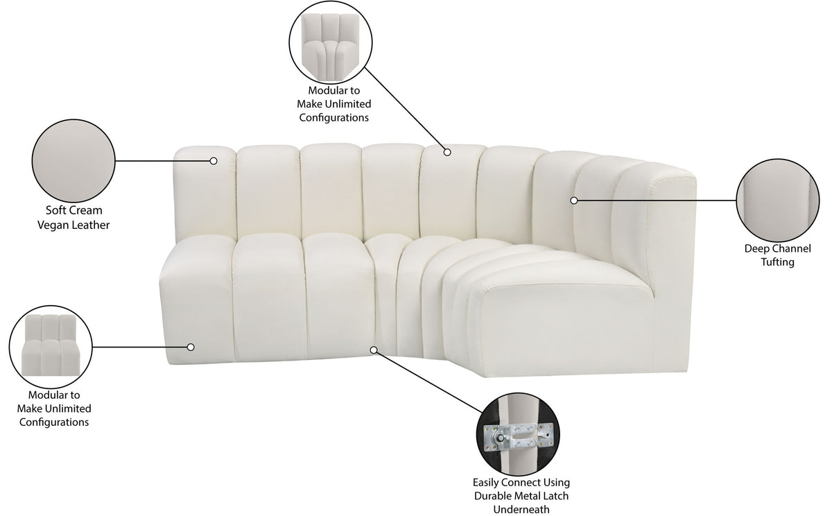 Arc - Faux Leather 3 Piece Sofa
