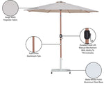 Fiji - Aluminum Patio Umbrella With Square White And Teak Base