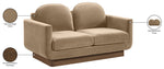Diviento - Velvet Performance Fabric Upholstered Loveseat