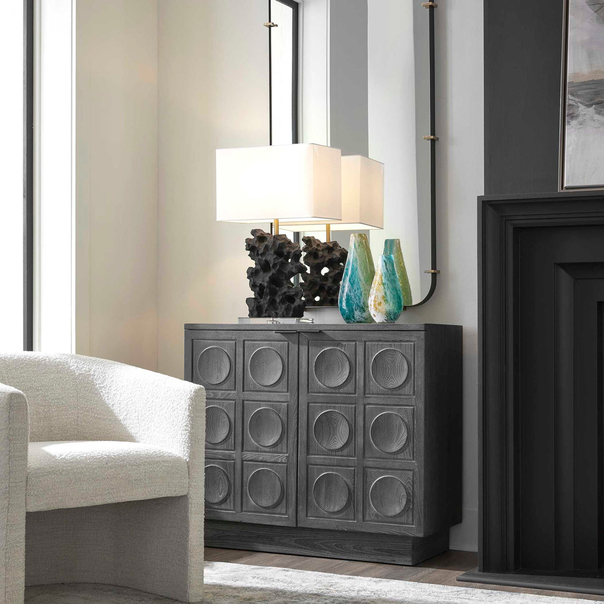 Shelby - 2 Door Ebony Stained Cabinet