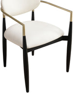 Riccio - Faux Leather Dining Arm Chair (Set of 2) - Black And Gold Frame