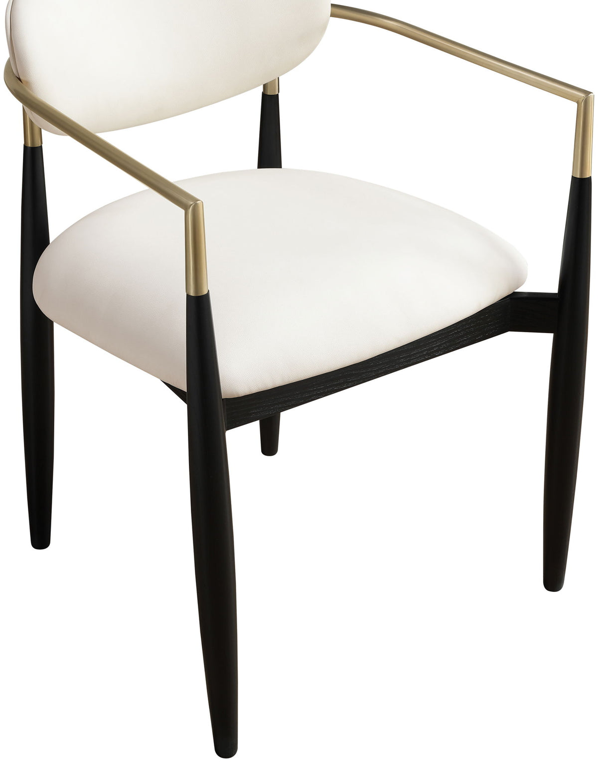 Riccio - Faux Leather Dining Arm Chair (Set of 2) - Black And Gold Frame