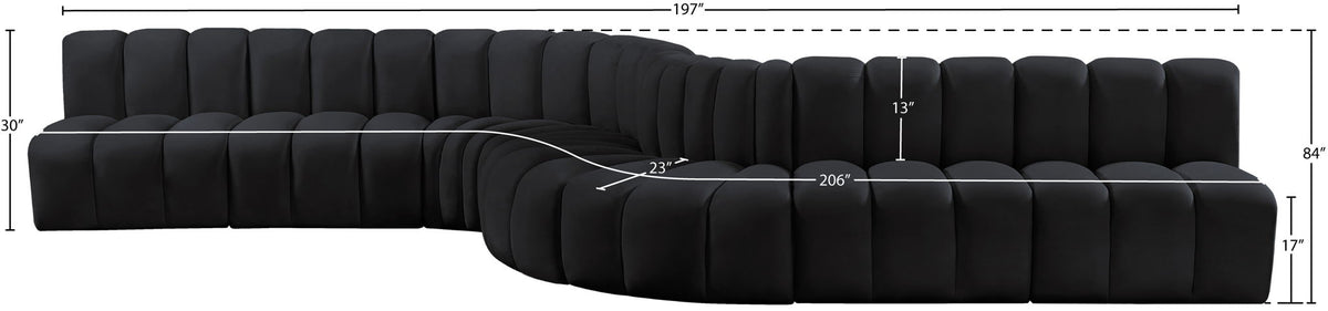 Arc - Velvet 8 Piece Curved Modular Sofa