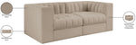 Rummi - Velvet Performance Fabric Upholstered 2 Piece Modular Loveseat
