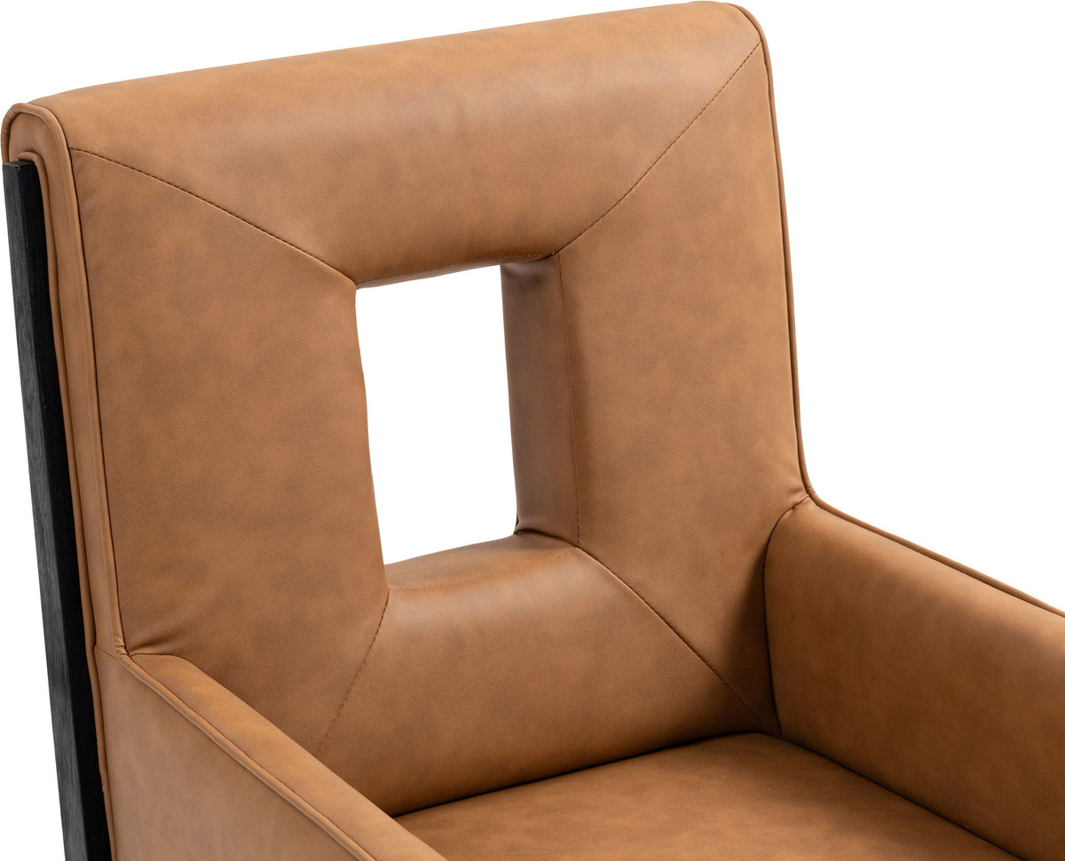 Gwendolyn - Faux Leather Dining Arm Chair With Black Frame