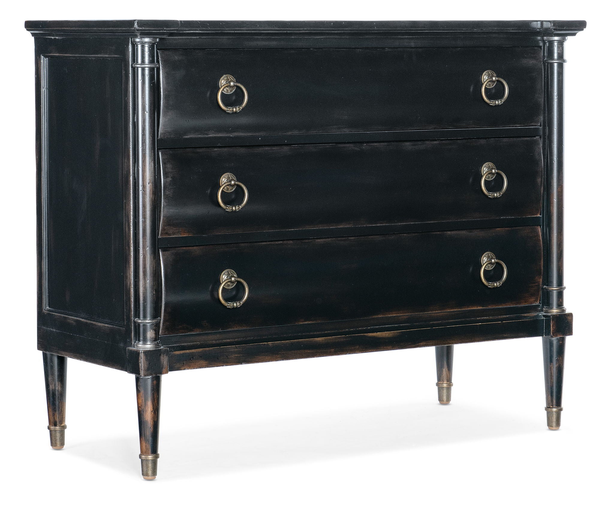 Charleston - Three Drawer Chest, Armoire Base - Black