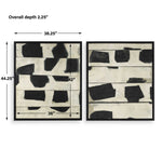 On The Line - Framed Canvases (Set of 2) - Black / Beige