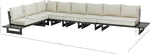 Maldives - 6 Piece Water Resistant Outdoor Patio Modular Sectional With Gray Base