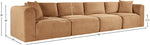 Shaggy - Fabric 4 Seat Modular Sofa
