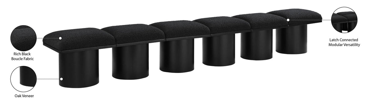 Pavilion - 6 Piece Modular Bench With Black Base