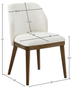Valeo - Linen Textured Fabric Upholstered Dining Chair (Set of 2) - Painted Brown Base
