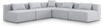 Cube - Linen 5 Piece Modular Corner Armless Sectional