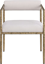 Axis - Linen Textured Beige Fabric Upholstered Dining Chair (Set of 2)