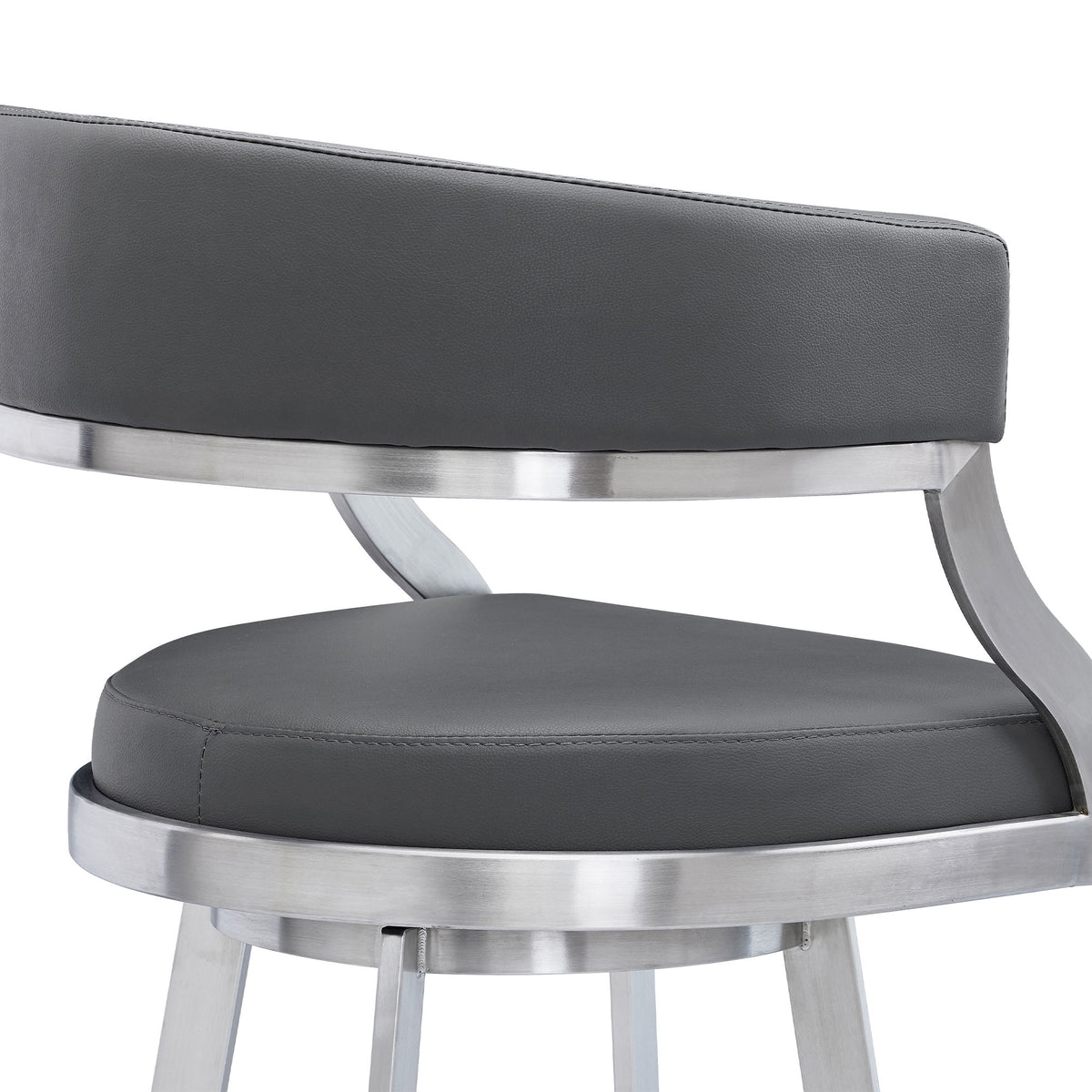 Saturn - Counter Height Bar Stool - Brushed Stainless Steel