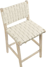 Entwine - Vegan Leather Upholstered Counter Stool - Painted Natural
