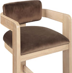 Sacha - Velvet Stool With Natural Base