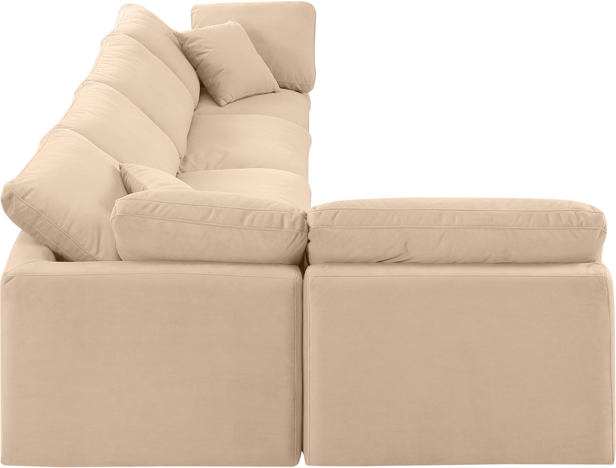 Indulge - Velvet 5 Piece Modular Sectional