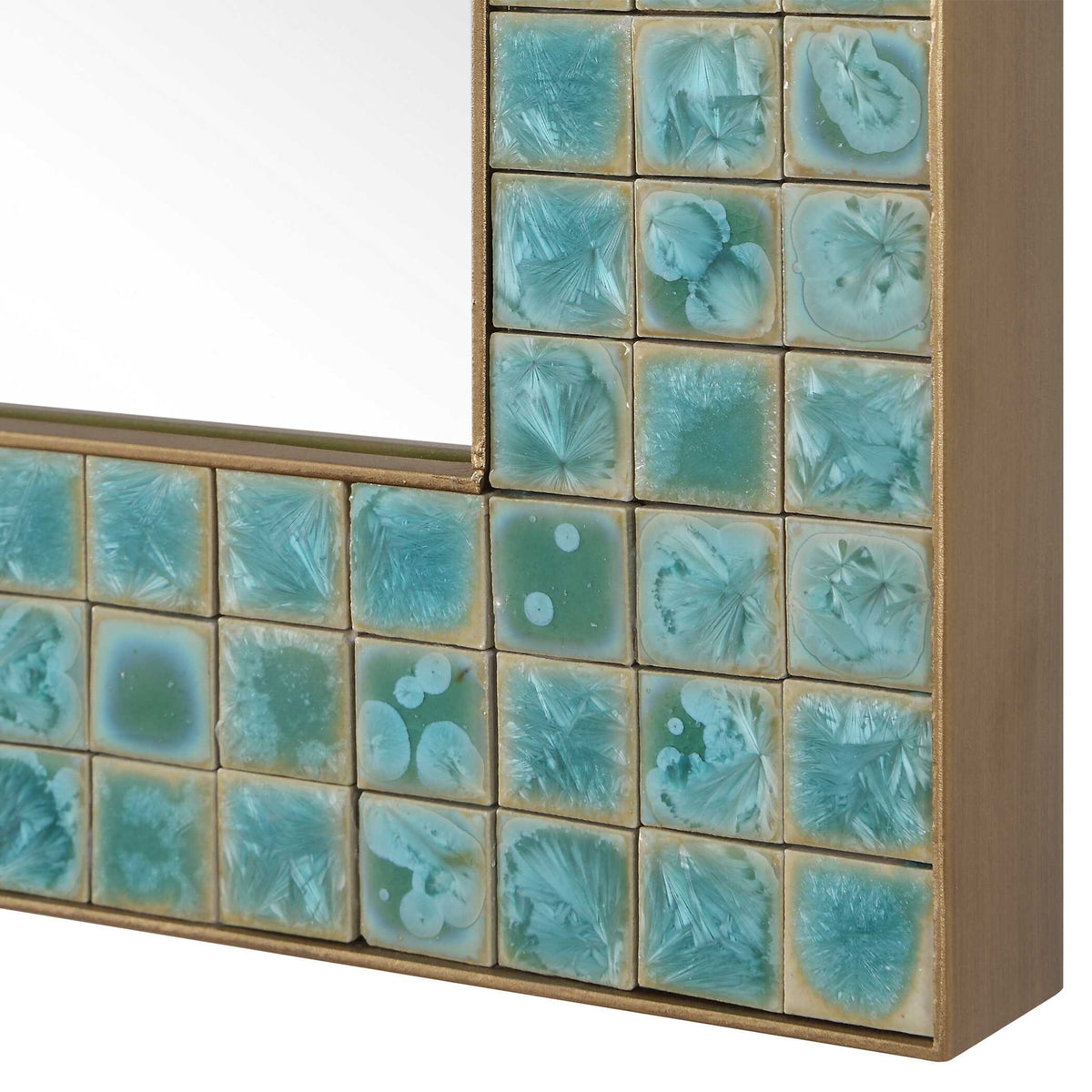 Coralie - Tile Mirror - Blue / Gold / Green