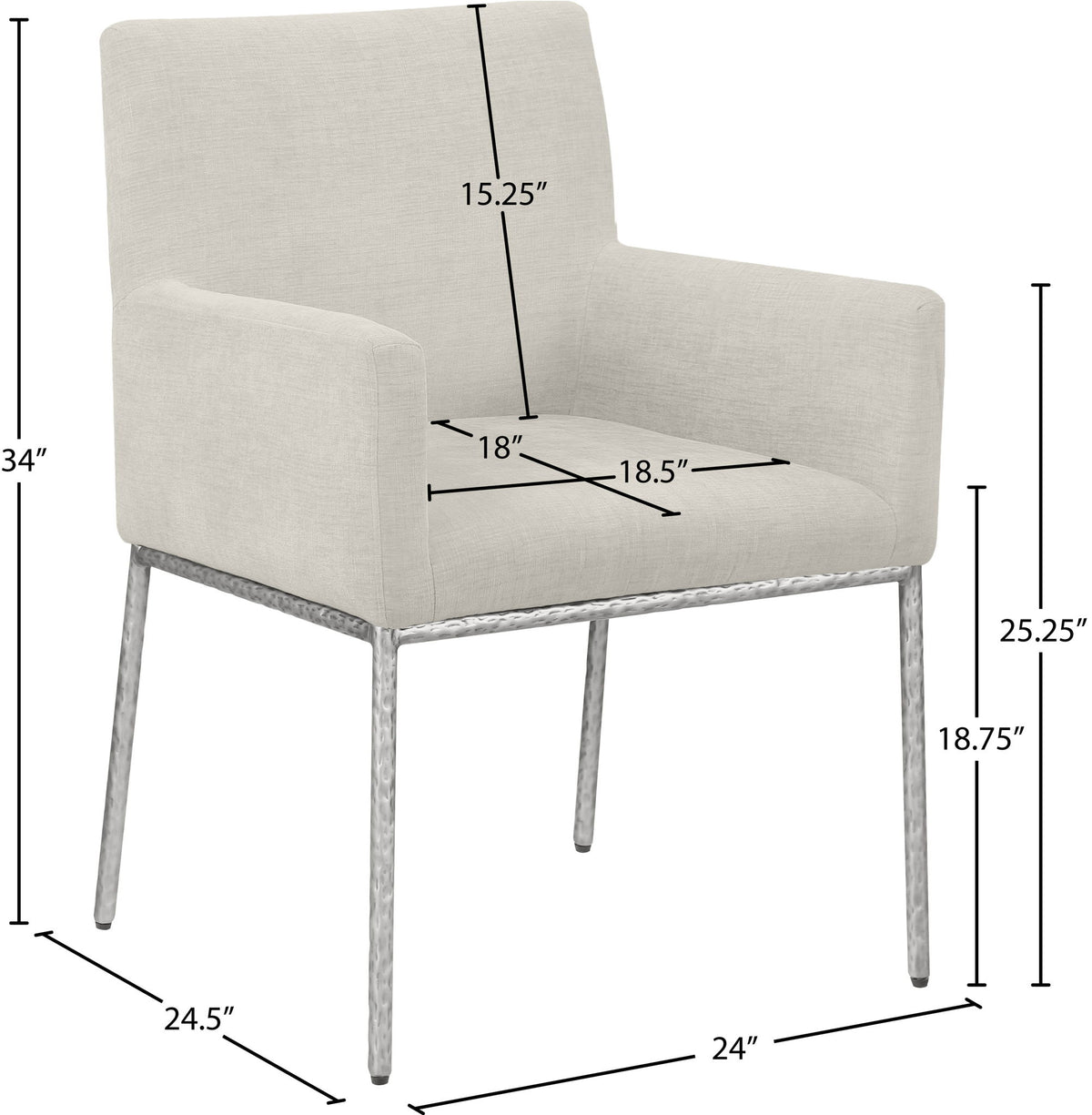 Reeves - Dining Chair With Silver Legs (Set of 2)