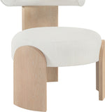Calder - Linen Textured Fabric Upholstered Accent Chair - Painted Natural Base