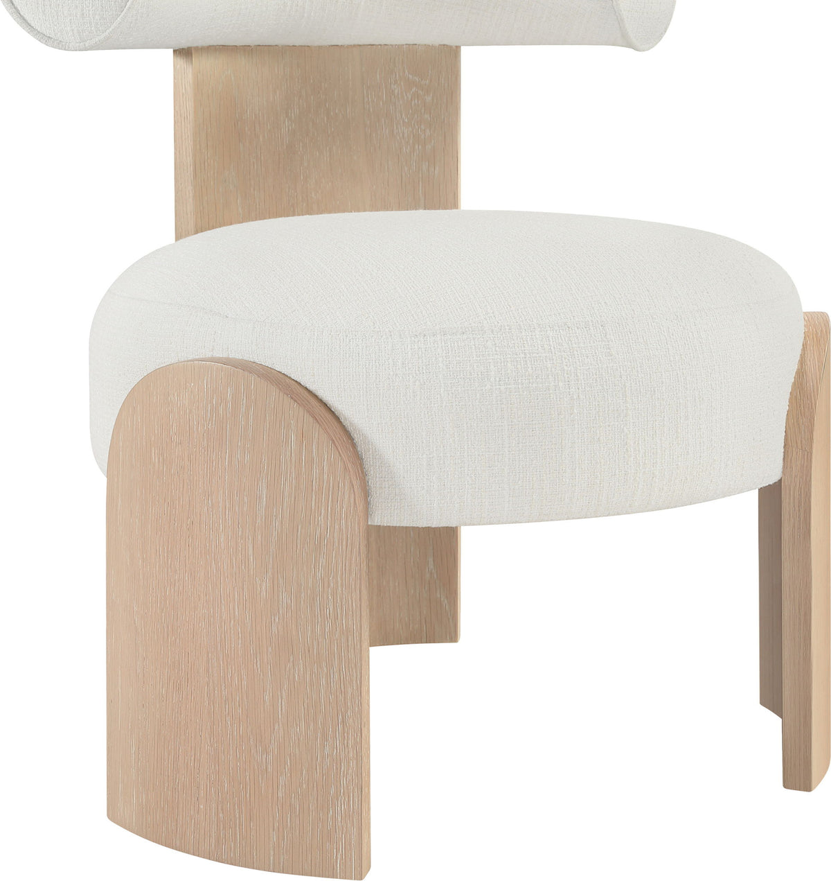 Calder - Linen Textured Fabric Upholstered Accent Chair - Painted Natural Base
